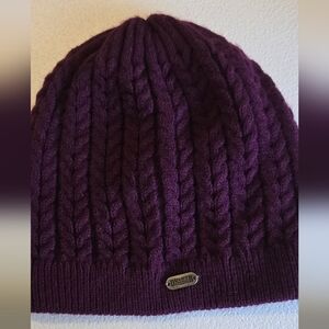 Duluth Purple Cable Knit Scrunch Beanie